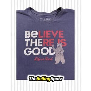 Life Is Good Believe There Is Good Bear Graphic T-Shirt Purple Us/Uk (XXL)